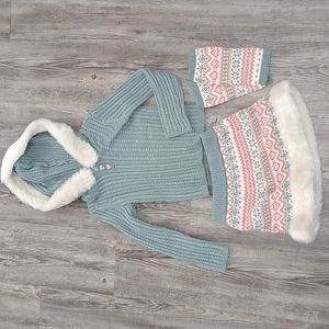 Sparkly Fair Isle Sweater & Skirt  Set with Matching Leg Warmers